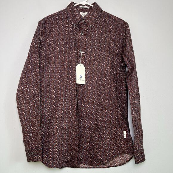 Ben Sherman Other - NWT Ben Sherman Men's' Paisley Button Down Shirt Sz M Stretch Fit